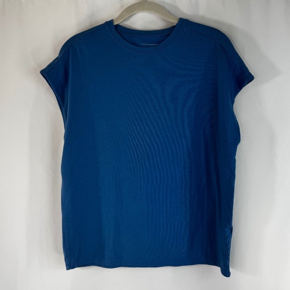 Anthropologie Blue Cap Sleeve Relaxed Fit Top | Women’s Size Small - Picture 2 of 5